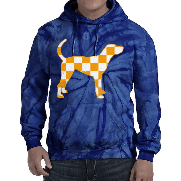 Tennessee Hound Orange White Vintage Dog Fan Game Tie Dye Hoodie