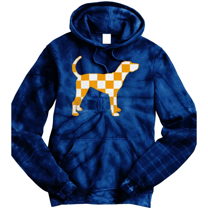 Tennessee Hound Orange White Vintage Dog Fan Game Tie Dye Hoodie