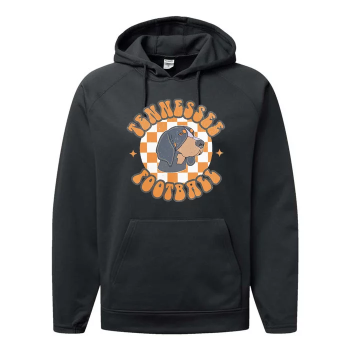 Tennessee Hound Orange White Vintage Dog Fan Game Performance Fleece Hoodie