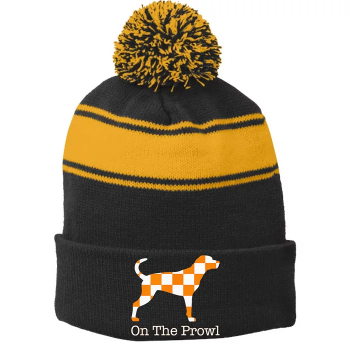 Tennessee Hound On The Prowl Vol Dog Knoxville Fan Game Gift Stripe Pom Pom Beanie