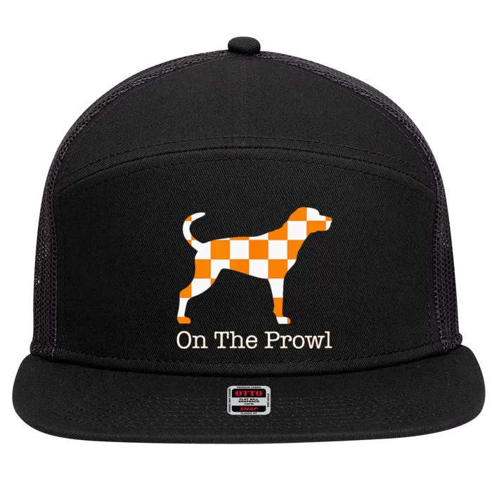 Tennessee Hound On The Prowl Vol Dog Knoxville Fan Game Gift 7 Panel Mesh Trucker Snapback Hat