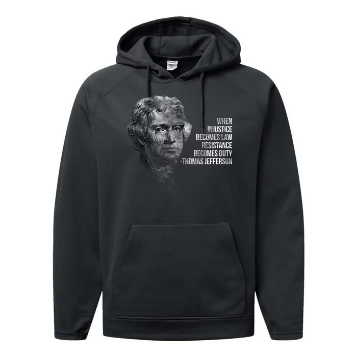 Thomas Jefferson Quote Performance Fleece Hoodie