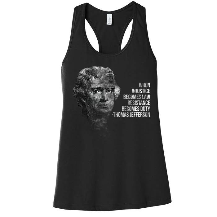 Thomas Jefferson Quote Women's Racerback Tank