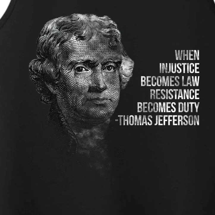 Thomas Jefferson Quote Performance Tank