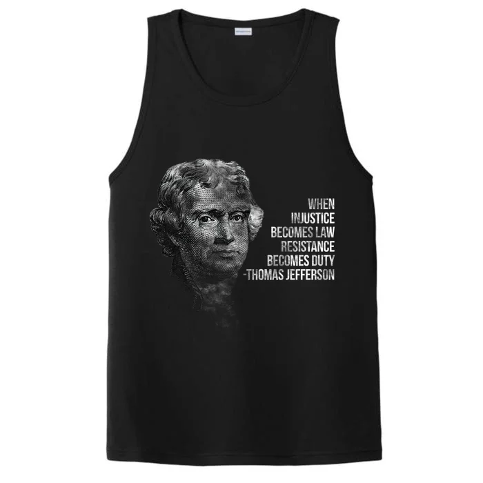 Thomas Jefferson Quote Performance Tank