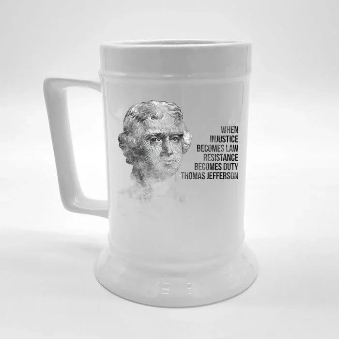 Thomas Jefferson Quote Front & Back Beer Stein