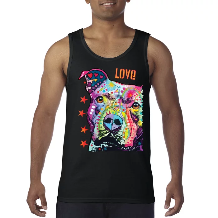 Thoughtful Pit Bull Dog Dean Russo Tank Top