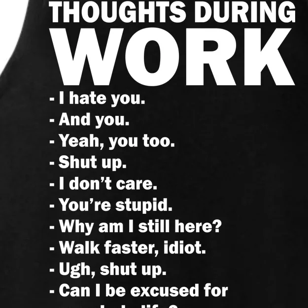 Thoughts During Work Funny Ladies Tri-Blend Wicking Tank