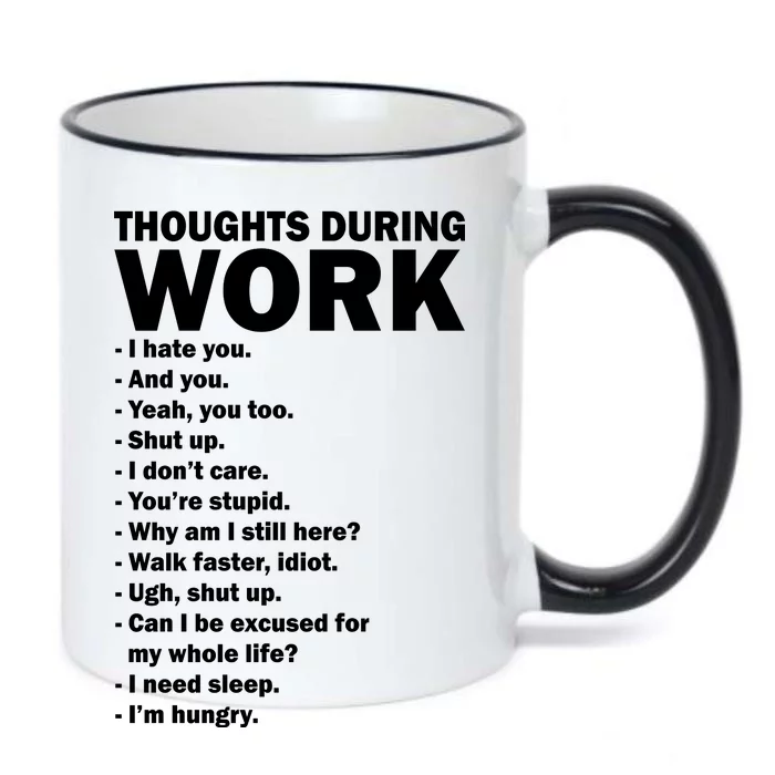 Thoughts During Work Funny Black Color Changing Mug