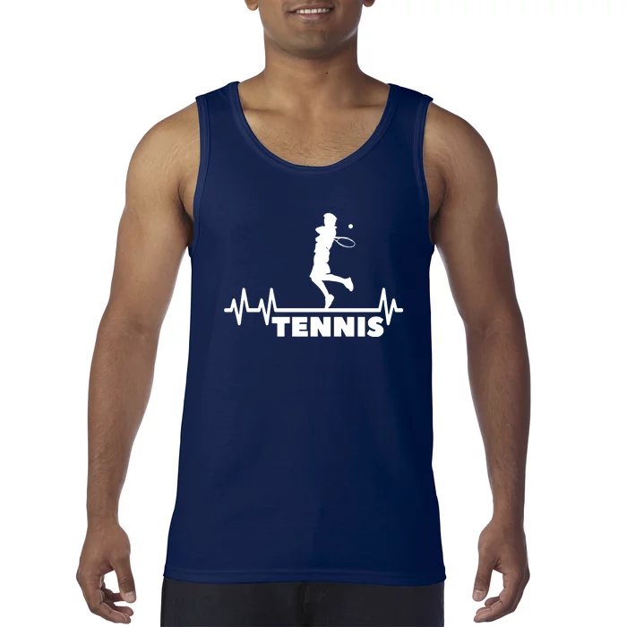 Tennis Heartbeat Pulse Tennis Player Athlete Tank Top