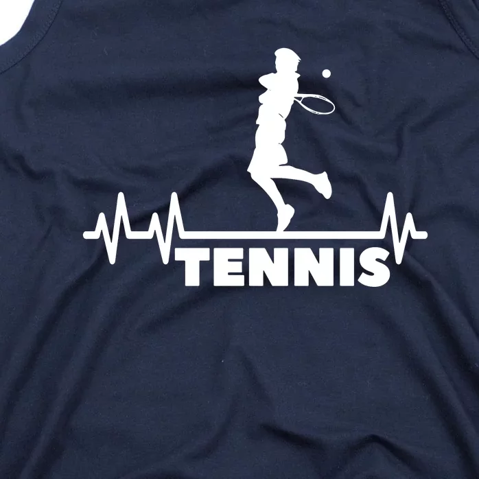 Tennis Heartbeat Pulse Tennis Player Athlete Tank Top