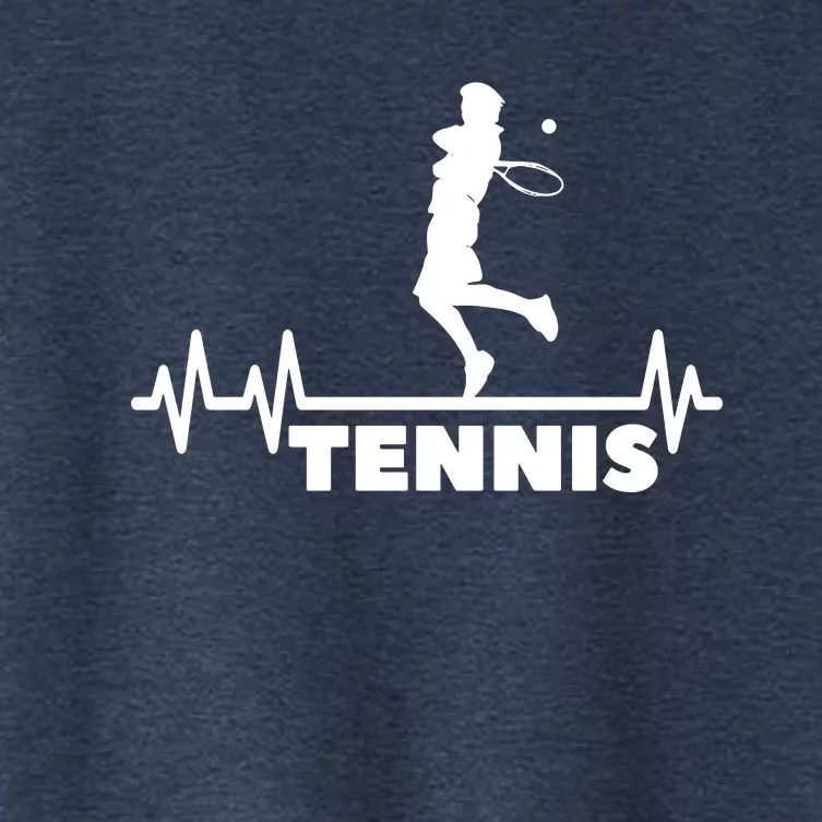 Tennis Heartbeat Pulse Tennis Player Athlete Women's Crop Top Tee