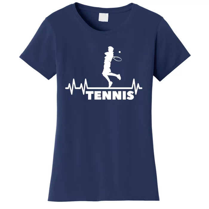 Tennis Heartbeat Pulse Tennis Player Athlete Women's T-Shirt