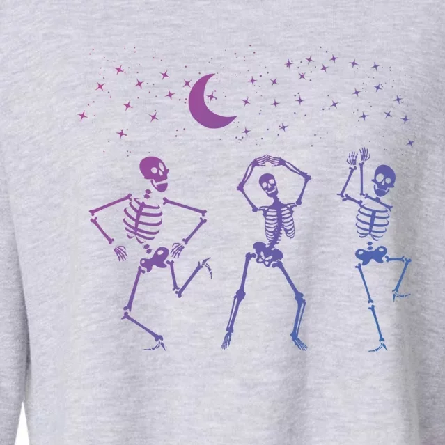 Trendy Halloween Party Dancing Skeleton Dance Challenge Gift Cropped Pullover Crew