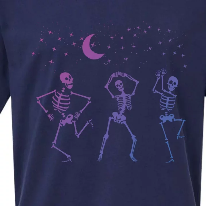 Trendy Halloween Party Dancing Skeleton Dance Challenge Gift Sueded Cloud Jersey T-Shirt