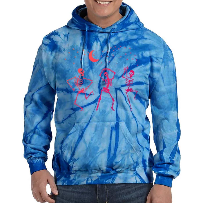 Trendy Halloween Party Dancing Skeleton Dance Challenge Gift Tie Dye Hoodie