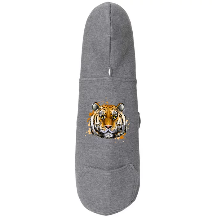 Tiger Head Portrait Doggie 3-End Fleece Hoodie