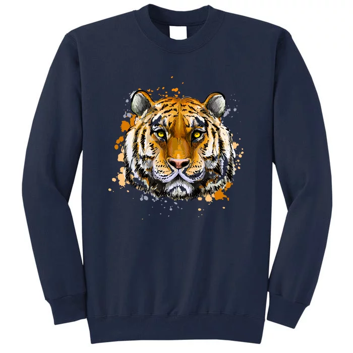 Tiger Head Portrait Tall Sweatshirt