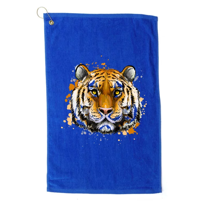 Tiger Head Portrait Platinum Collection Golf Towel