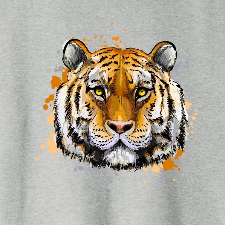 Tiger Head Portrait Women's Crop Top Tee