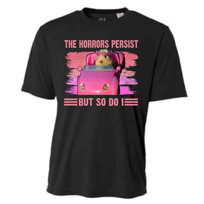 The Horrors Persist But So Do I Hamster Lover Halloween Cooling Performance Crew T-Shirt