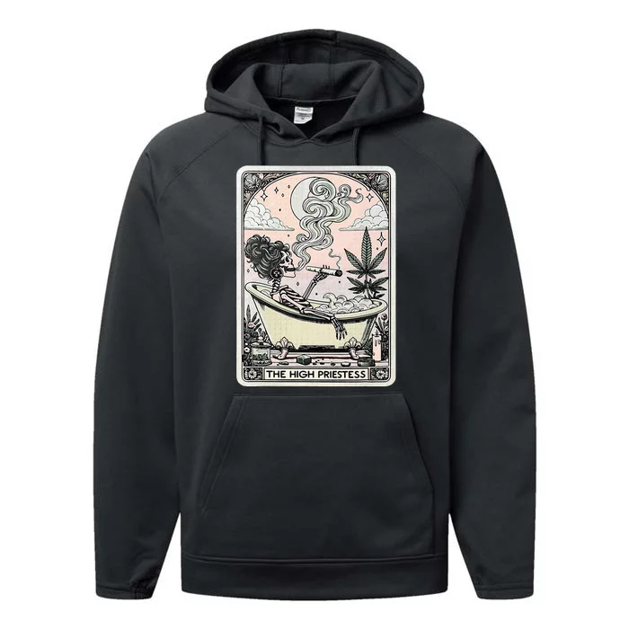 The High Priestess Tarot Card Performance Fleece Hoodie