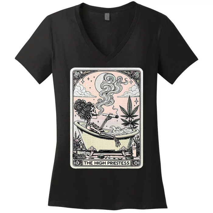 The High Priestess Tarot Card Women's V-Neck T-Shirt