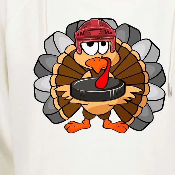 Turkey Hockey Player Sport Thanksgiving Day Gift Womens Funnel Neck Pullover Hood