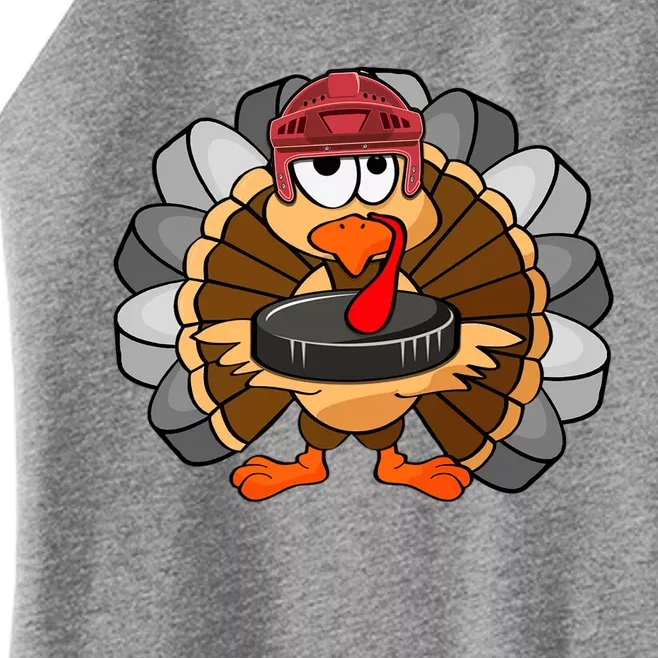 Turkey Hockey Player Sport Thanksgiving Day Gift Women’s Perfect Tri Rocker Tank