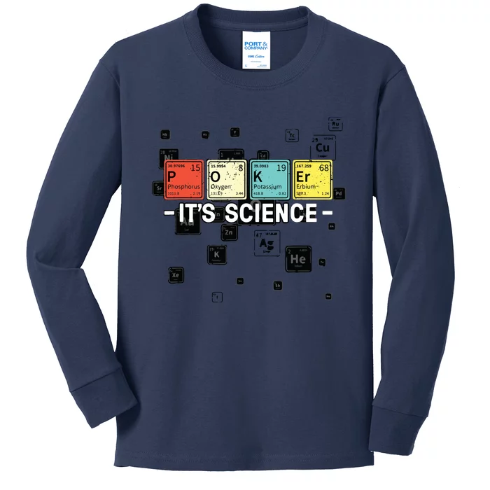 Texas Hold'Em Poker It's Science Funny Poker Player Kids Long Sleeve Shirt