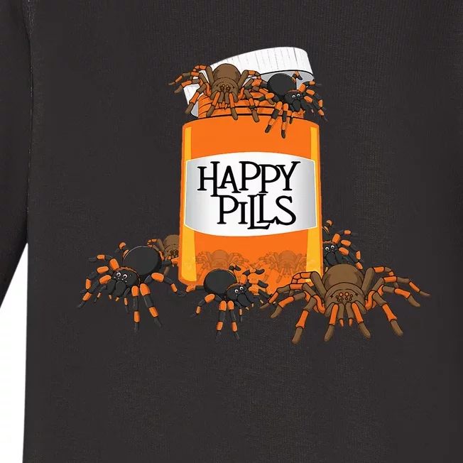 Tarantula Happy Pills Arthropod Arachnid Arachnophile Baby Long Sleeve Bodysuit