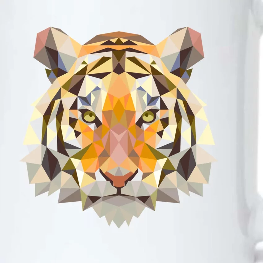 Tiger Head Polygon Cool Gift Safari Predator Wildlife Tiger Face Gift Black Color Changing Mug