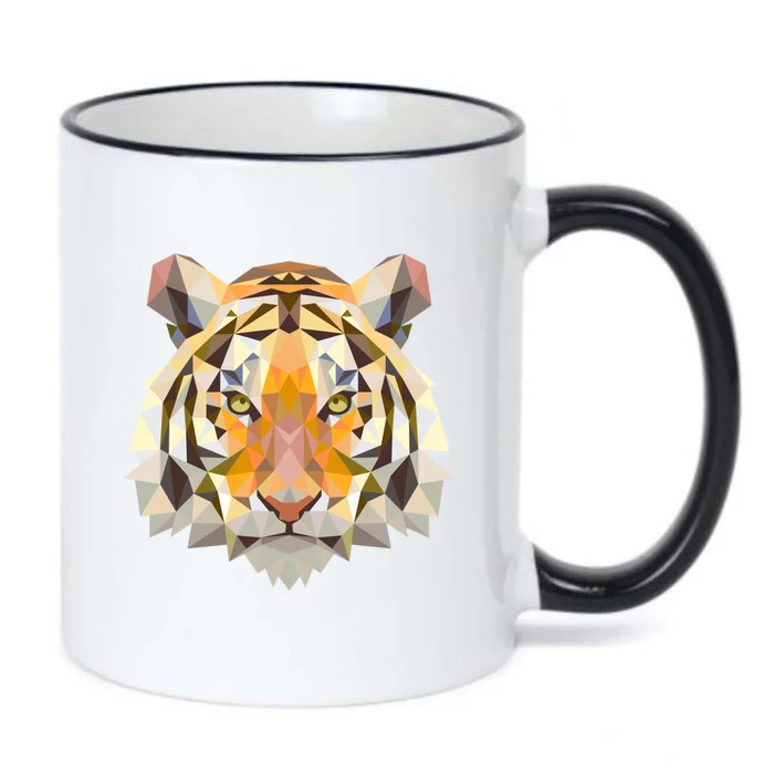 Tiger Head Polygon Cool Gift Safari Predator Wildlife Tiger Face Gift Black Color Changing Mug