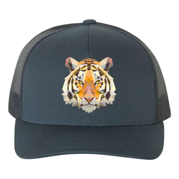 Tiger Head Polygon Cool Gift Safari Predator Wildlife Tiger Face Gift Yupoong Adult 5-Panel Trucker Hat