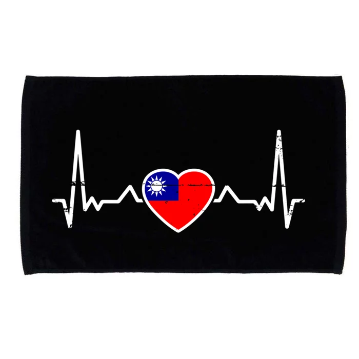 Taiwan Heartbeat Proud Taiwanese Flag Cool Gift Microfiber Hand Towel