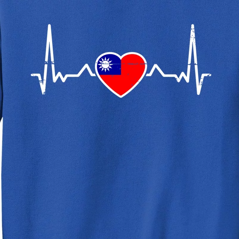 Taiwan Heartbeat Proud Taiwanese Flag Cool Gift Tall Sweatshirt