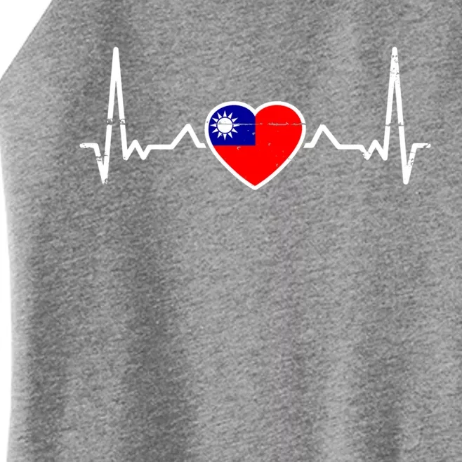 Taiwan Heartbeat Proud Taiwanese Flag Cool Gift Women’s Perfect Tri Rocker Tank