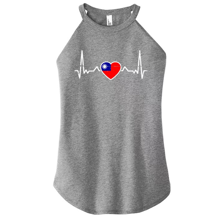 Taiwan Heartbeat Proud Taiwanese Flag Cool Gift Women’s Perfect Tri Rocker Tank