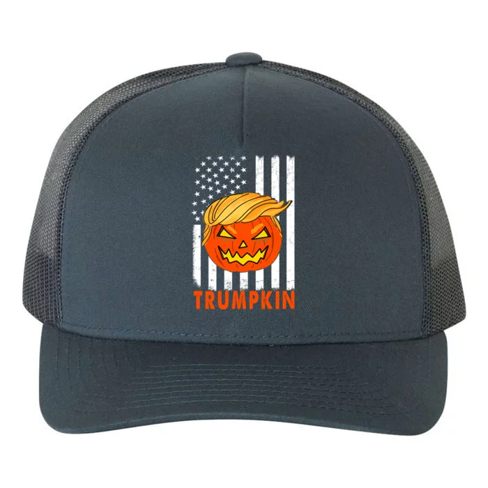 Trump Halloween Pumpkin Carving Funny Usa Flag Trumpkin Great Gift Yupoong Adult 5-Panel Trucker Hat