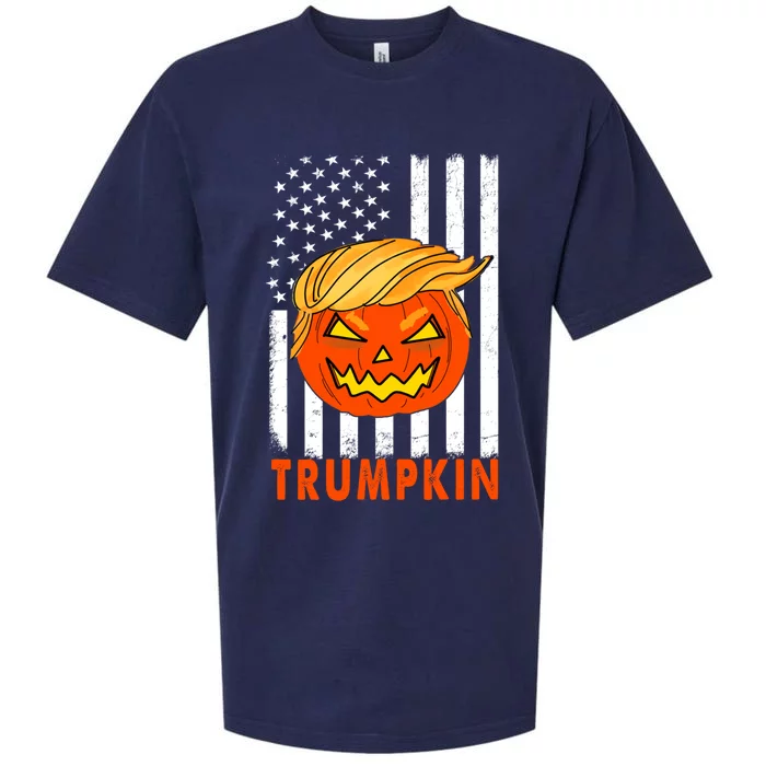 Trump Halloween Pumpkin Carving Funny Usa Flag Trumpkin Great Gift Sueded Cloud Jersey T-Shirt