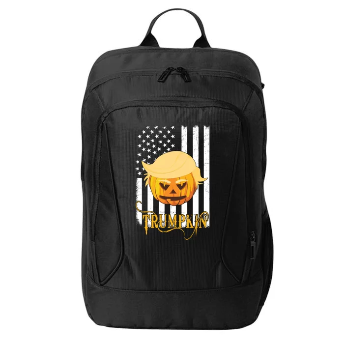 Trump Halloween Pumpkin Carving Funny Usa Flag Trumpkin Gift City Backpack