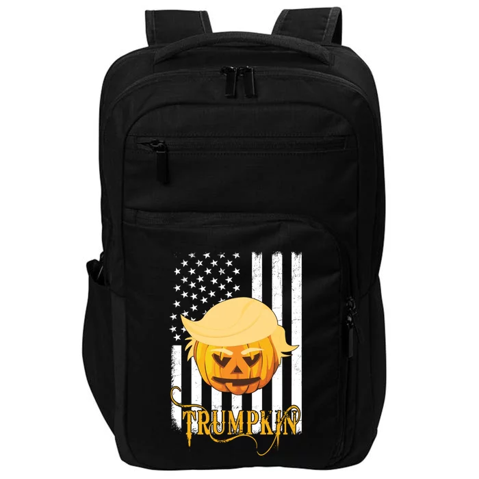 Trump Halloween Pumpkin Carving Funny Usa Flag Trumpkin Gift Impact Tech Backpack