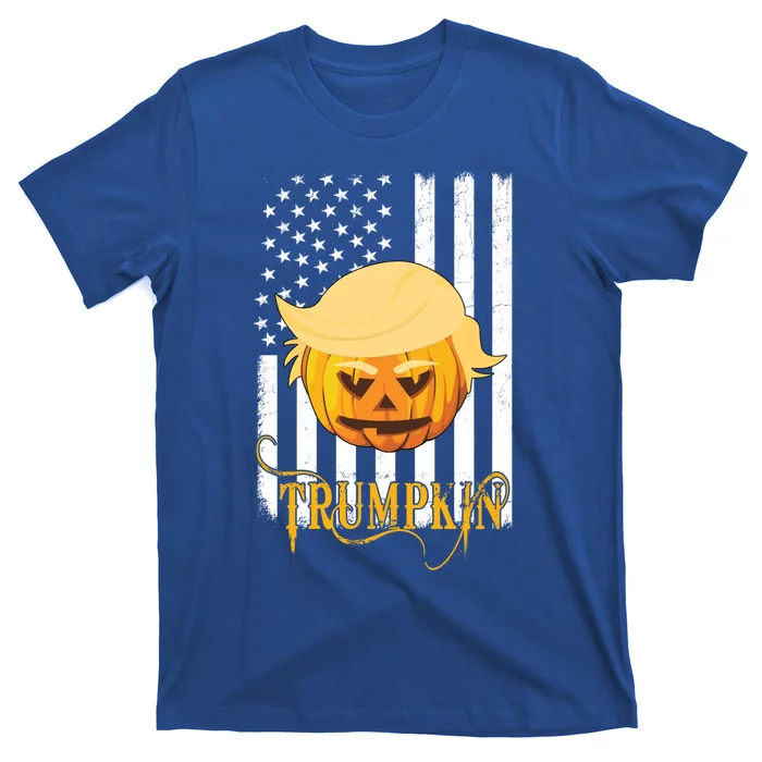 Trump Halloween Pumpkin Carving Funny Usa Flag Trumpkin Gift T-Shirt