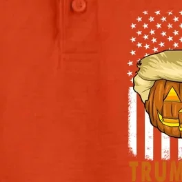 Trump Halloween Pumpkin Carving Funny Usa Flag Trumpkin Cool Gift Dry Zone Grid Performance Polo