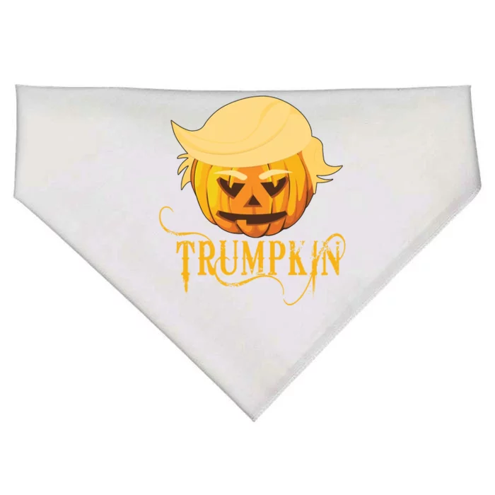 Trump Halloween Pumpkin Craving Trump Supporter Trumpkin Gift USA-Made Doggie Bandana