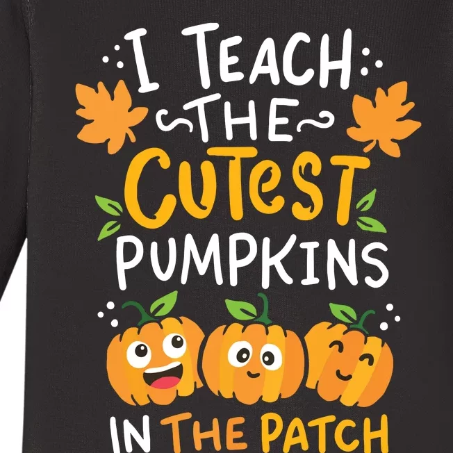 Teacher Halloween Prek Teacher Kindergarten Cutest Pumpkins Baby Long Sleeve Bodysuit