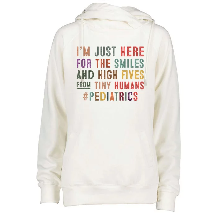 Tiny Hu Pediatric Nurse Practitioner Ped Nurse Mom Gift Womens Funnel Neck Pullover Hood