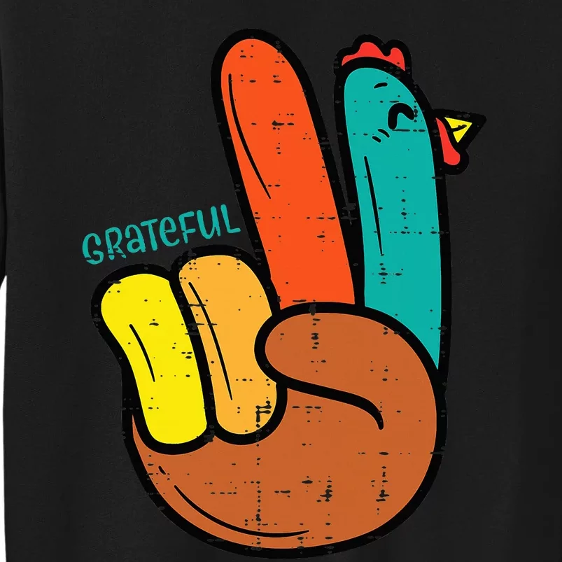 Thanksgiving Hippi Peace Hand Turkey Festive Sweatshirt