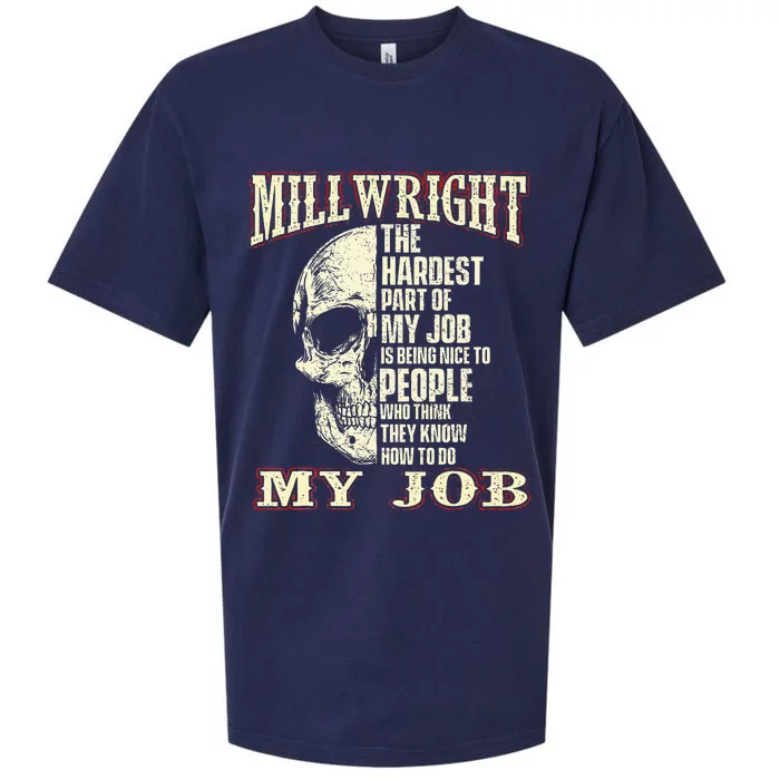 The Hardest Part Of My Job Is Being Nice Millwright Worker Sueded Cloud Jersey T-Shirt