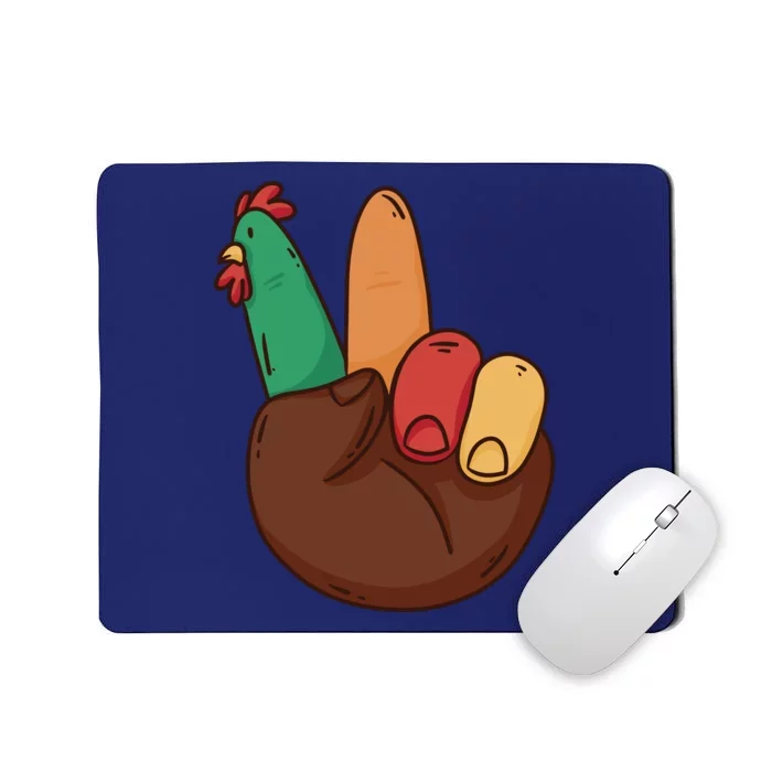 Turkey Hand Peace Sign Holiday Mousepad